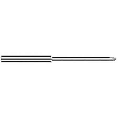Harvey Tool 0.0470 in. 3/64 Neck dia x 0.71in. Reach x 45Deg per side Carbide Pointed Chamfer Cutter, 2 Flutes 725345